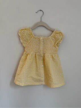Andy & Evan Yellow Gingham Smocked Shirt (Size 4)
